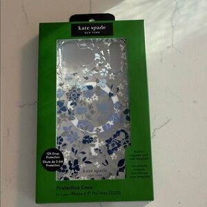 Kate Spade Clear and Blue Floral iPhone Case